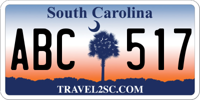 SC license plate ABC517