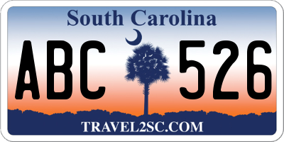 SC license plate ABC526
