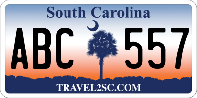 SC license plate ABC557
