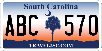 SC license plate ABC570