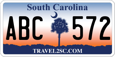 SC license plate ABC572