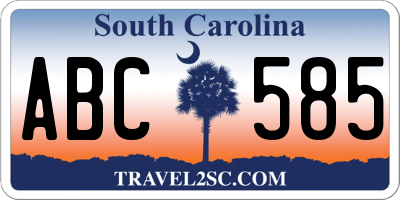 SC license plate ABC585