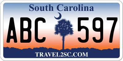 SC license plate ABC597