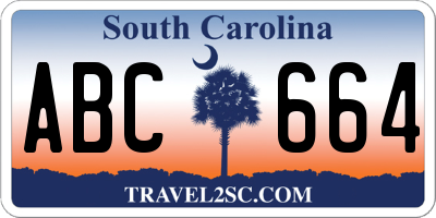 SC license plate ABC664