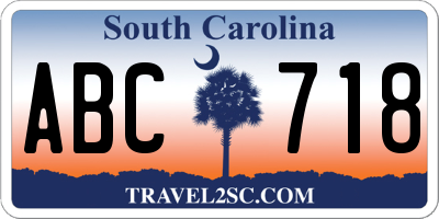 SC license plate ABC718