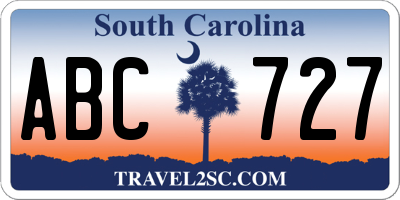 SC license plate ABC727
