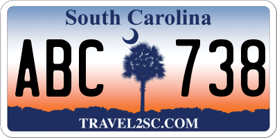 SC license plate ABC738