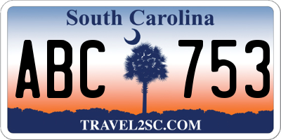 SC license plate ABC753