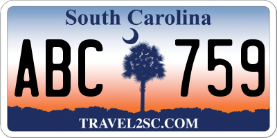 SC license plate ABC759