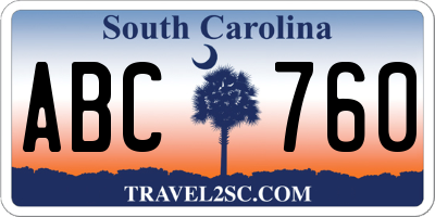 SC license plate ABC760