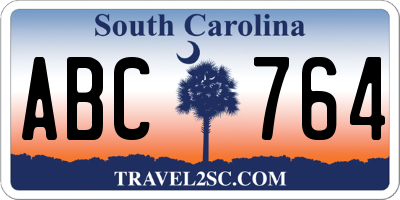 SC license plate ABC764