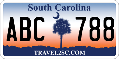 SC license plate ABC788