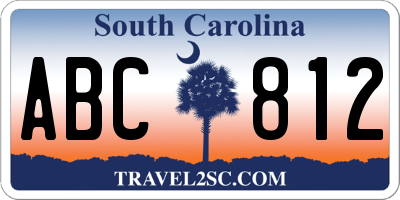 SC license plate ABC812