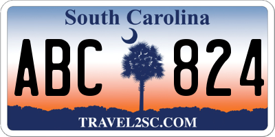 SC license plate ABC824