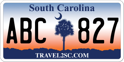SC license plate ABC827