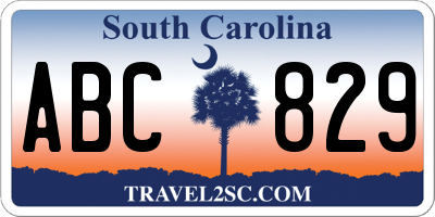 SC license plate ABC829