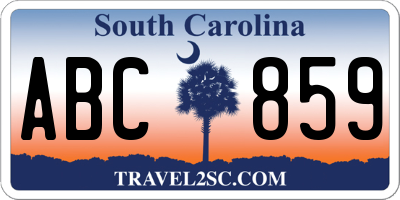SC license plate ABC859