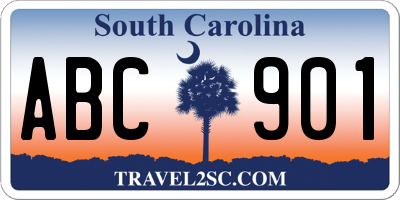 SC license plate ABC901