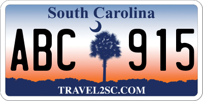 SC license plate ABC915