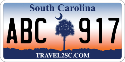 SC license plate ABC917
