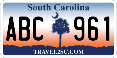 SC license plate ABC961