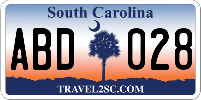 SC license plate ABD028