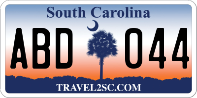 SC license plate ABD044