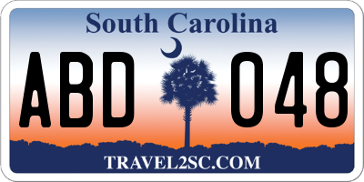 SC license plate ABD048