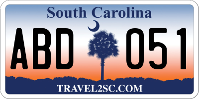 SC license plate ABD051