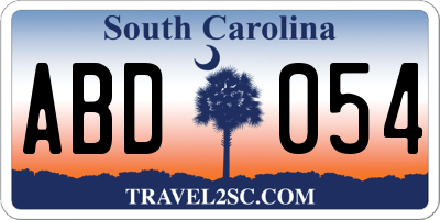 SC license plate ABD054