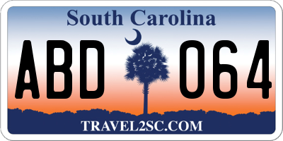 SC license plate ABD064