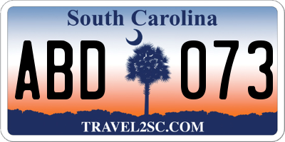 SC license plate ABD073