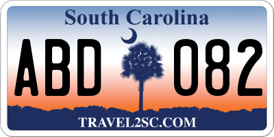 SC license plate ABD082