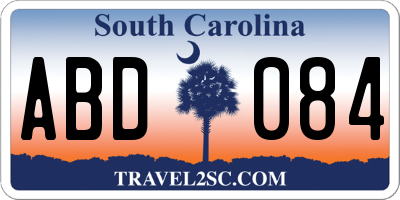 SC license plate ABD084