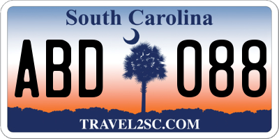 SC license plate ABD088