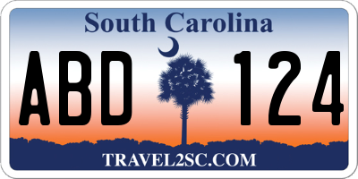 SC license plate ABD124