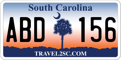 SC license plate ABD156