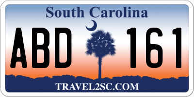 SC license plate ABD161
