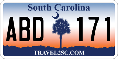 SC license plate ABD171