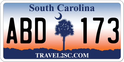 SC license plate ABD173