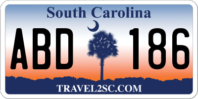SC license plate ABD186