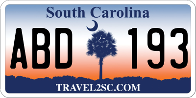 SC license plate ABD193