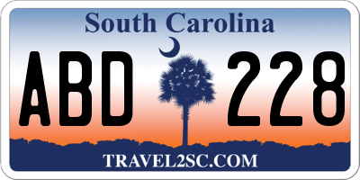 SC license plate ABD228