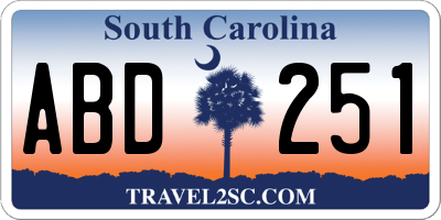 SC license plate ABD251