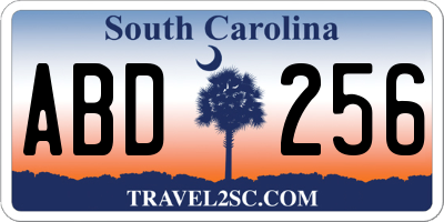 SC license plate ABD256