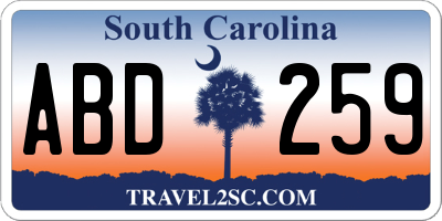 SC license plate ABD259