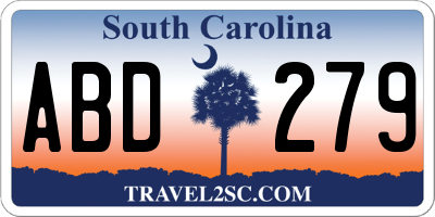 SC license plate ABD279
