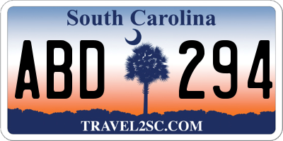 SC license plate ABD294