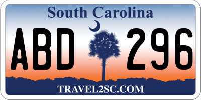 SC license plate ABD296