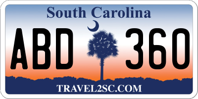 SC license plate ABD360
